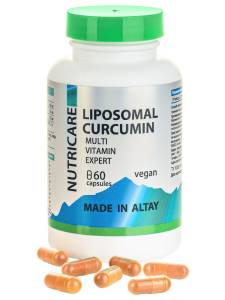 Липосомал Куркумин Мультивитамин эксперт +12 витаминов веган Nutricare Liposomal 60 капсул