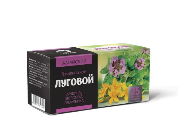 Чай травяной Луговой (зверобой, душица, мята, земляника), 25 пакетиков фотография