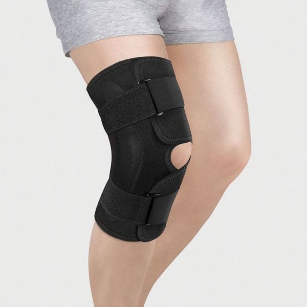 Бандаж компрессионный на коленный сустав KS-050 с полицентрическими шарнирами фотография