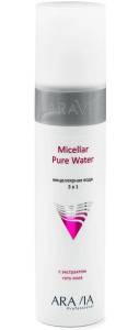 Мицеллярная вода 3 в 1 Micellar Pure Water с экстрактом готу кола Aravia Professional 250мл
