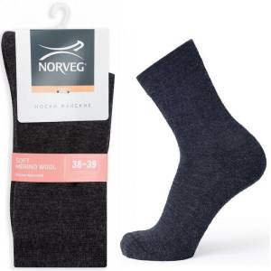 Термобелье Norveg soft merino wool носки женские черные размер 38-39