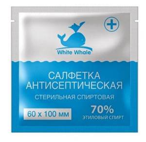 Салфетка спиртовая White whale антисептическая стерильная 60 х 100мм №1