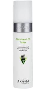Тоник очищающий Black Head Off Toner против черных точек и комедонов для жирной и проблемной кожи Aravia Professional 250мл