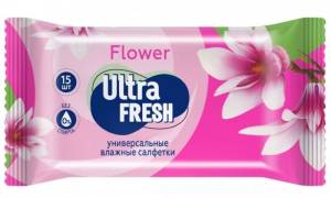 Салфетки влажные Ultra Fresh Flower Fruit №15